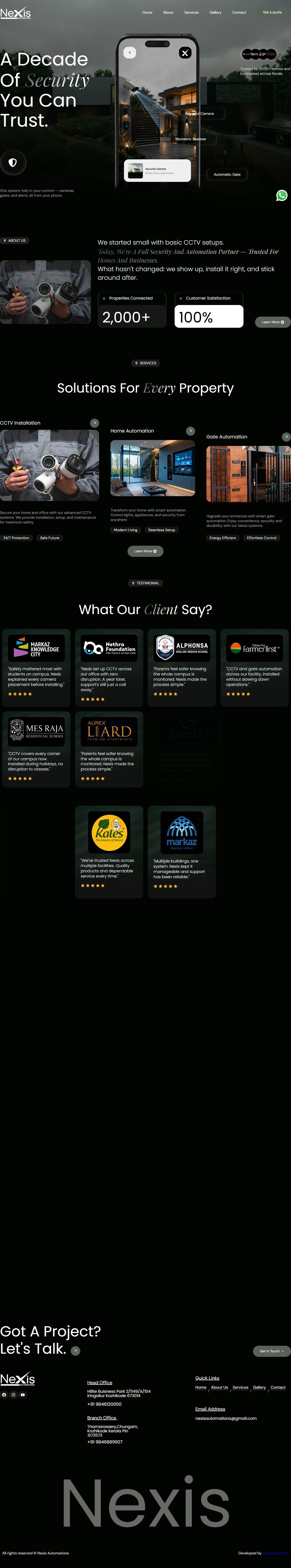 Nexis Automations — live website preview